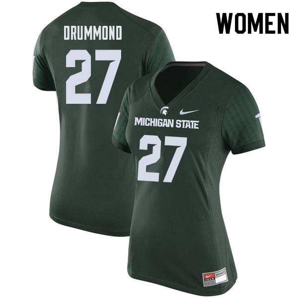 Women #27 Kurtis Drummond Michigan State College Football Jerseys Sale-Green